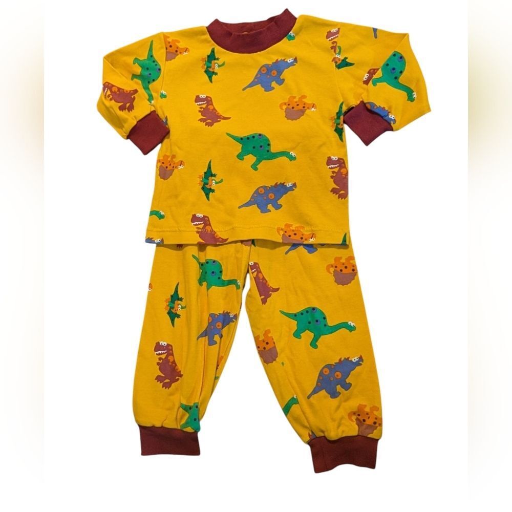 Yellow 2 Piece Dinosaur Pajama Set Size 2 Toddler